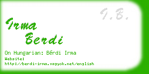 irma berdi business card